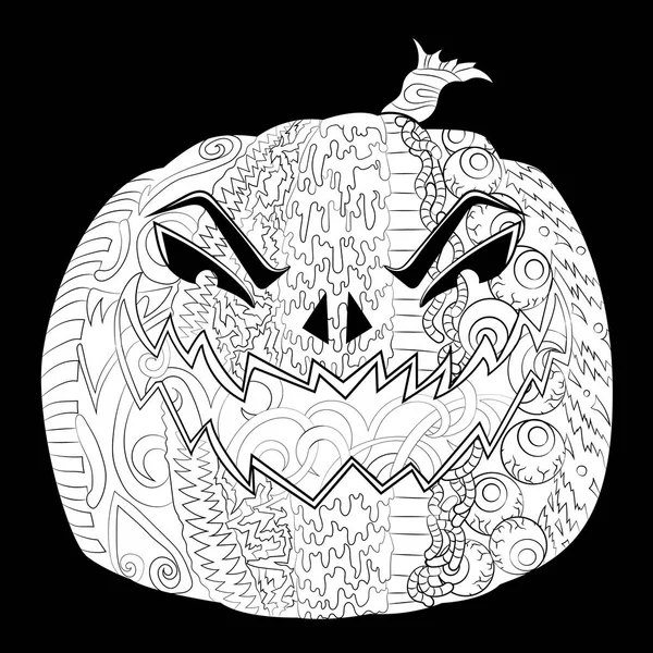 Cartaz de Halloween com abóbora cortada Jack Lantern . — Vetor de Stock