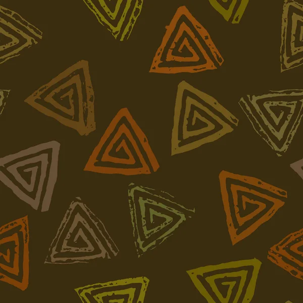 Modèle sans couture avec triangles grunge salissants texturés — Image vectorielle