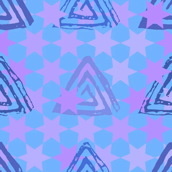Modèle sans couture avec triangles texturés — Image vectorielle