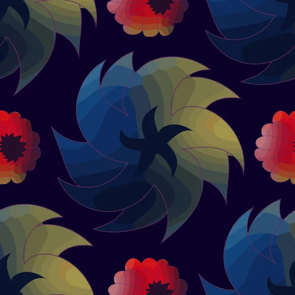 美しい花とシームレスなパターン. — ストックベクタ