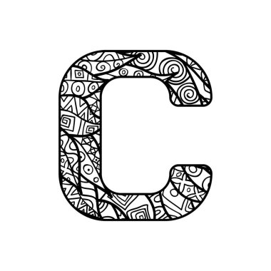 Vektör alfabesi ile süslü süsleme.