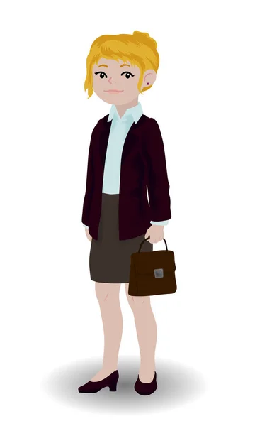 Children illustration with a business girl. — Stock Vector