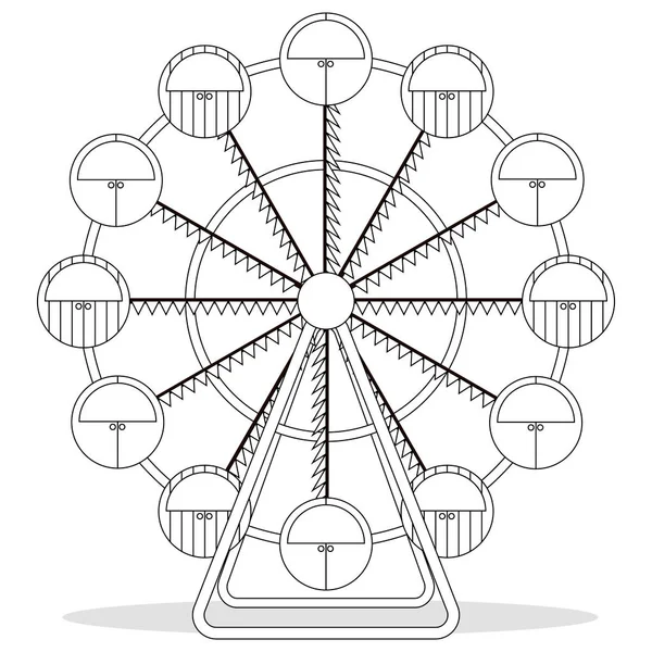 Reuzenrad voor kleurboek — Stockvector
