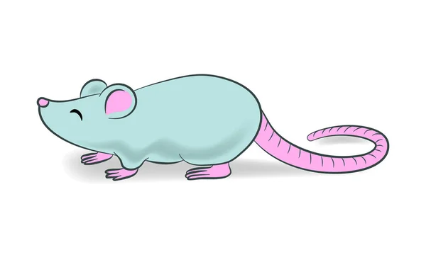 Vector illustratie met schattige rat. — Stockvector