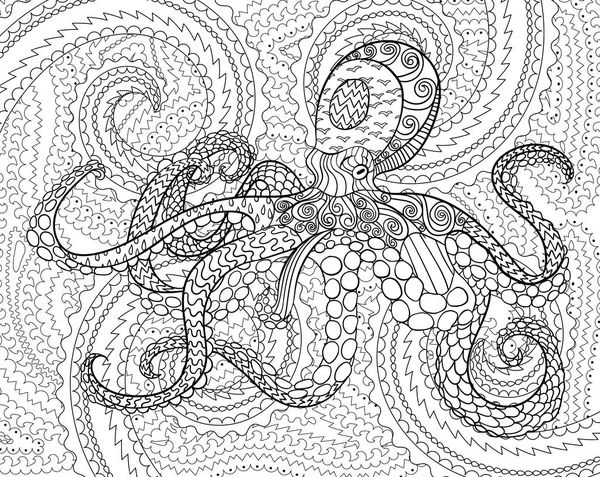 Chobotnice s vysoké detaily. — Stockový vektor