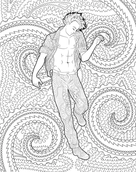 Desenli kıyafetler güzel dans adam.