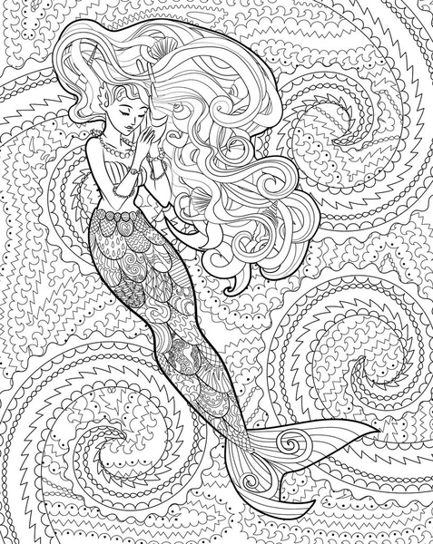 Deniz kızı desenli çizimi.