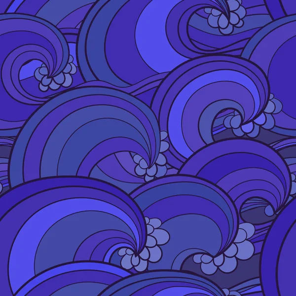 Modèle de coutures colorées avec des vagues océaniques . — Image vectorielle