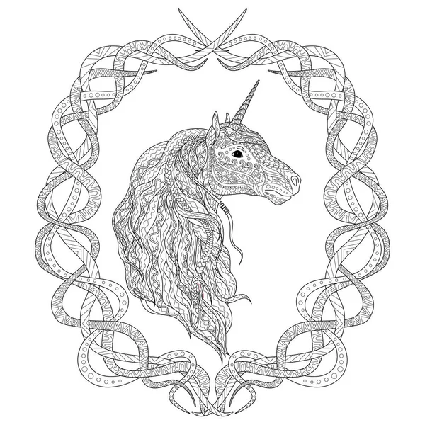 Hermoso unicornio para colorear libro . — Archivo Imágenes Vectoriales