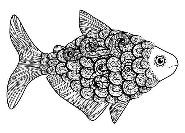 Poisson basse avec des détails élevés . — Image vectorielle