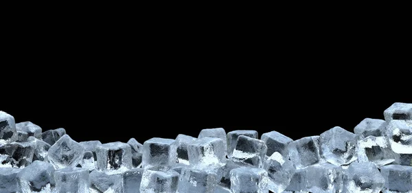 Візуалізація Кубиків Льоду Ізольовані Чорному Тлі Ізольовані Чорному Тлі Композиції — стокове фото