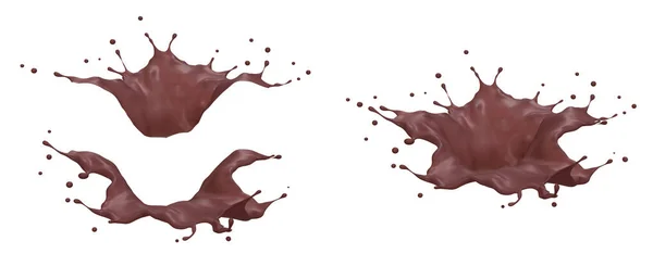 Folyékony Csokoládé Korona Fröccsenés Nyírás Elérési Renderelés — Stock Fotó