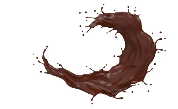 Salpicadura Leche Chocolate Negro Retorcido Con Camino Recorte —  Fotos de Stock