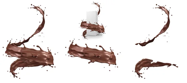 Hot Chocolate Splash Dalam Bentuk Spiral Dengan Jalur Kliping Rendering — Stok Foto