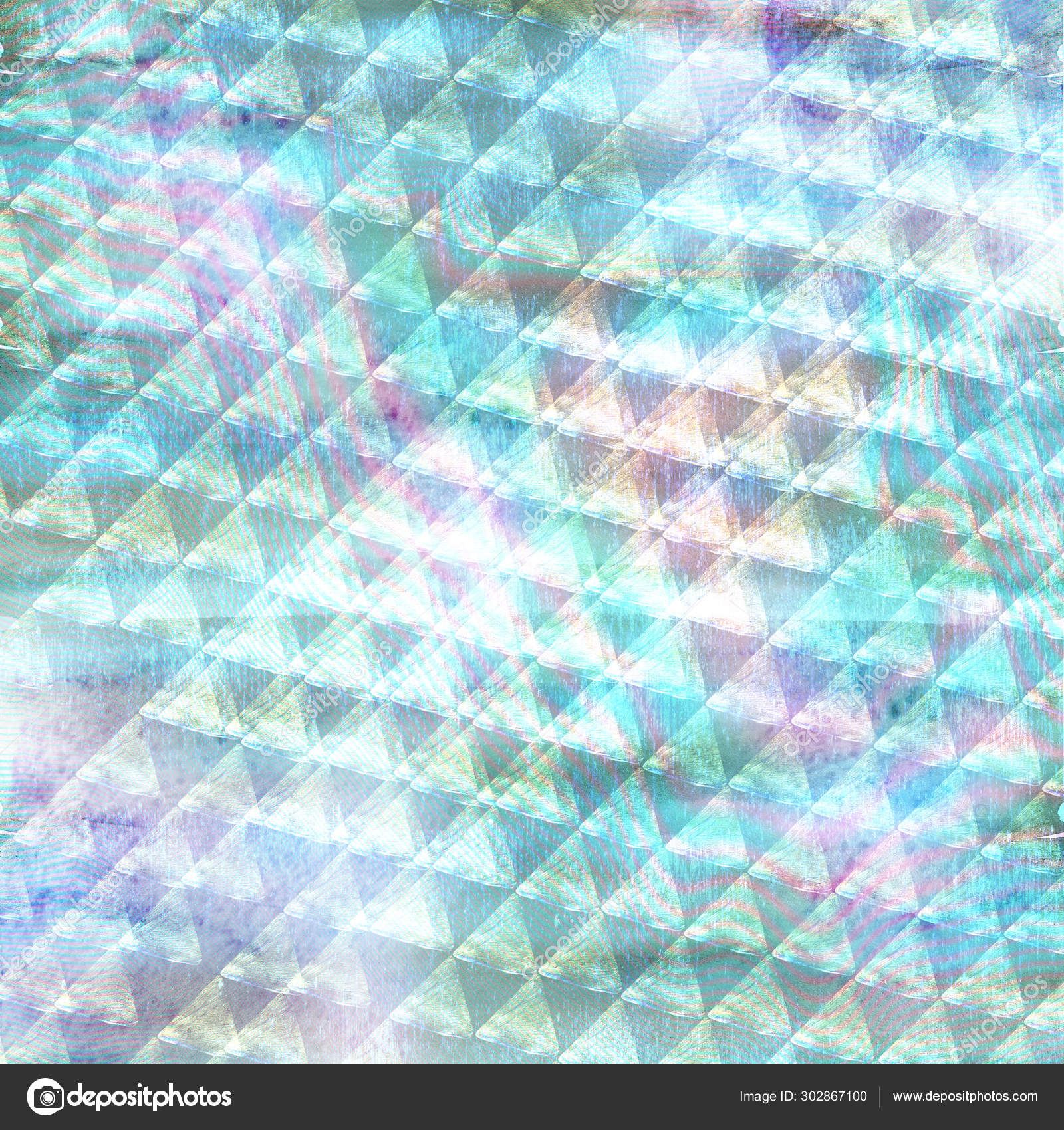 Abstract Greenish Background Shabby Triangles Watercolor