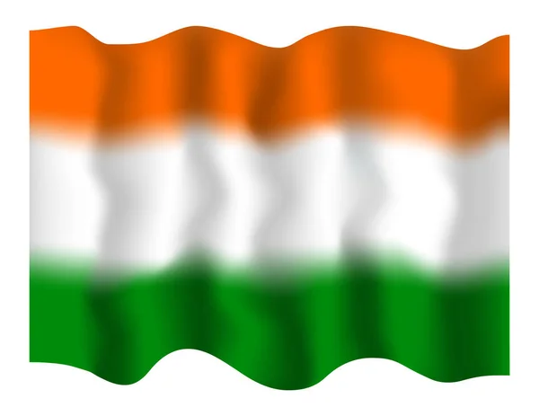 Размахивая Трехцветным Флагом Вектор Триколорного Флага Индии — стоковый вектор