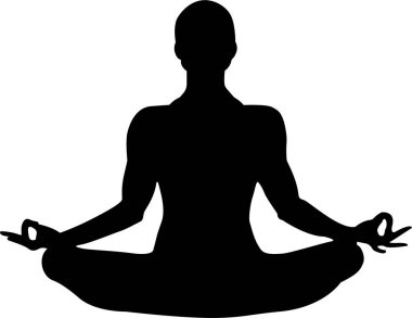 Yoga poz siluet vektörü. Yoga pozisyonu silueti.