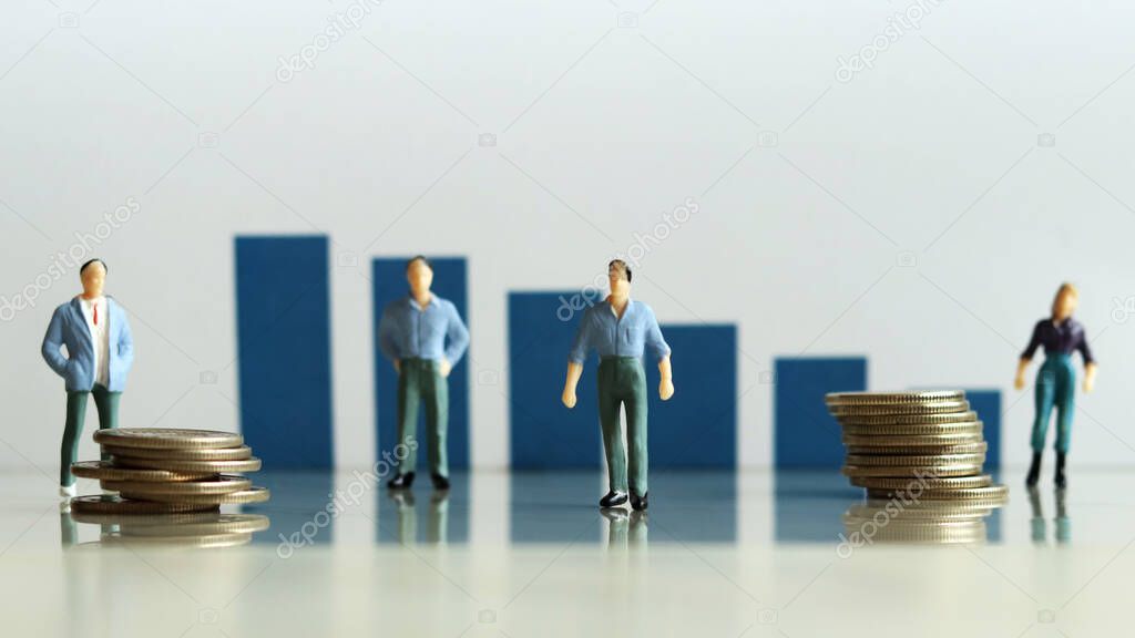Graphs and miniature people.