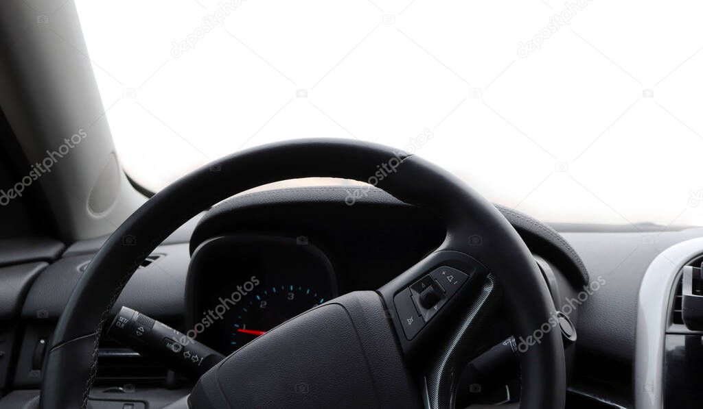turn a steering wheel in car