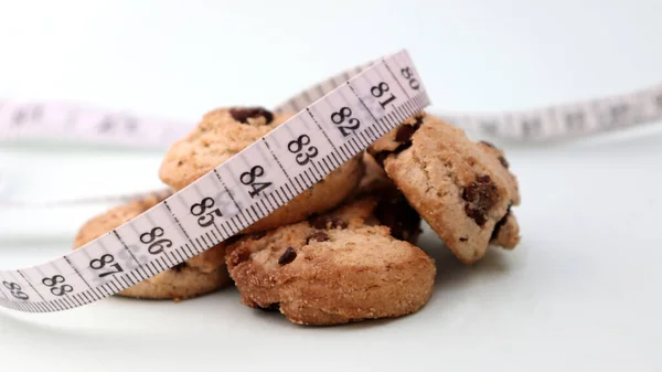 Tape Line Sweet Cookie Made Chocolate — Stock Photo, Image