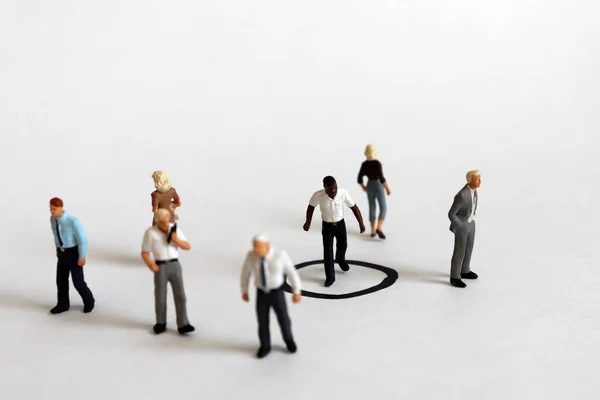 Persone Miniatura Concetto Discriminazione Nera — Foto Stock