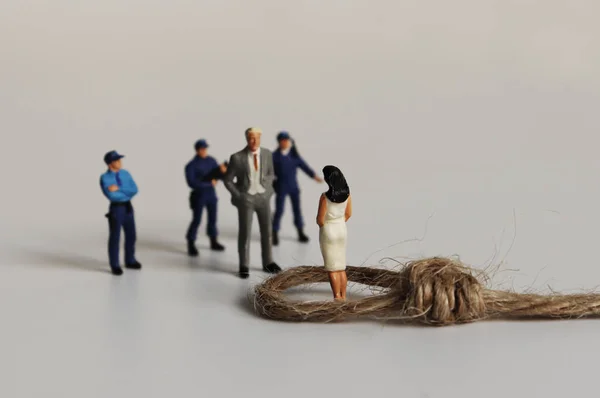 Miniatyrfolk Begreppet Social Diskriminering — Stockfoto