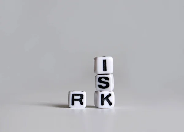 White Cube Risk Text — Stock Photo, Image