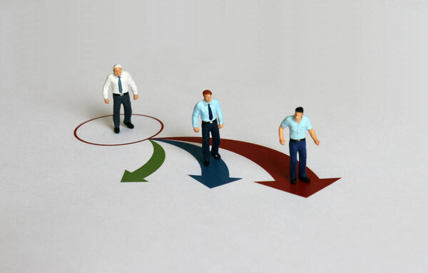 Miniature people and business concepts.