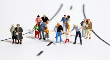 Yöntemler ve çeşitli minyatür insanlar.