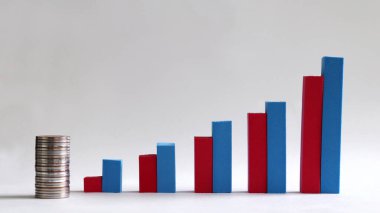 Bir çubuk grafik ve bir yığın bozuk para..