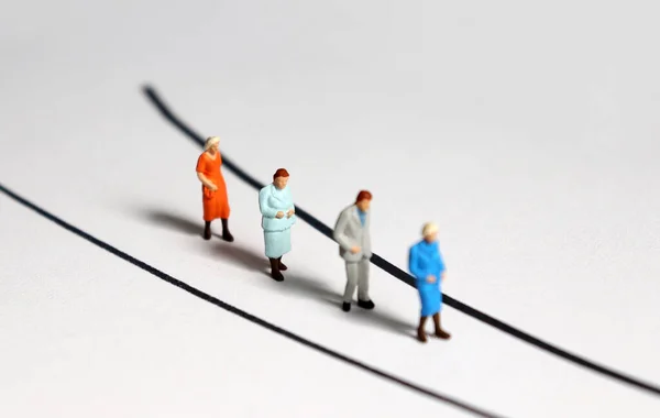 Miniature People Walking Narrow Streets — Stock Photo, Image