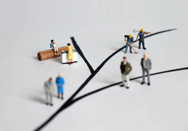 Diverse Miniature People Concept Role Conflict — Stock Photo, Image