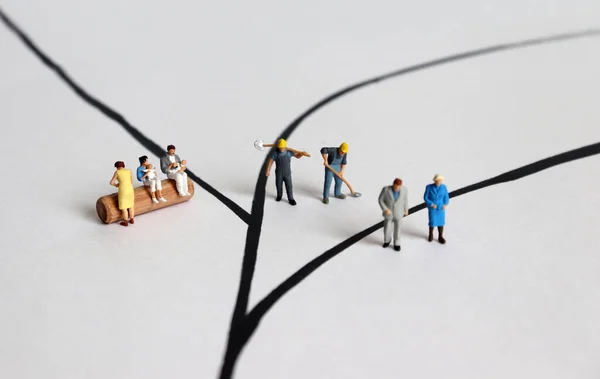 Diverse Miniature People Concept Role Conflict — Stock Photo, Image