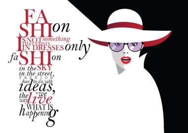 Popüler sanatta bir kadının moda alıntısı.