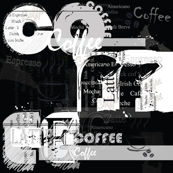 Kaffee-Hintergrund. Modeposter. — Stockvektor