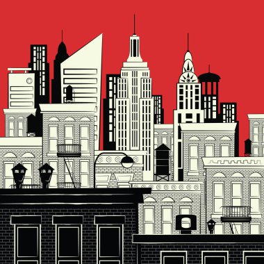 New york sketch vektör çizim