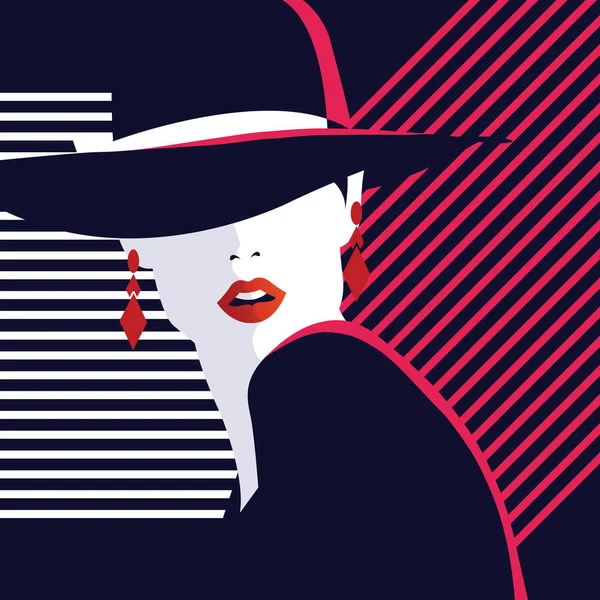 Mujer de moda en estilo pop art. — Vector de stock