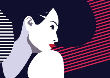 Moda ve şık kadın tarzı pop sanat.