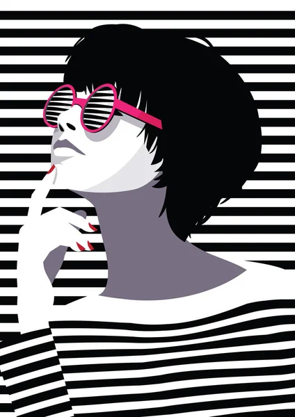 Mujer de moda en estilo pop art. — Vector de stock