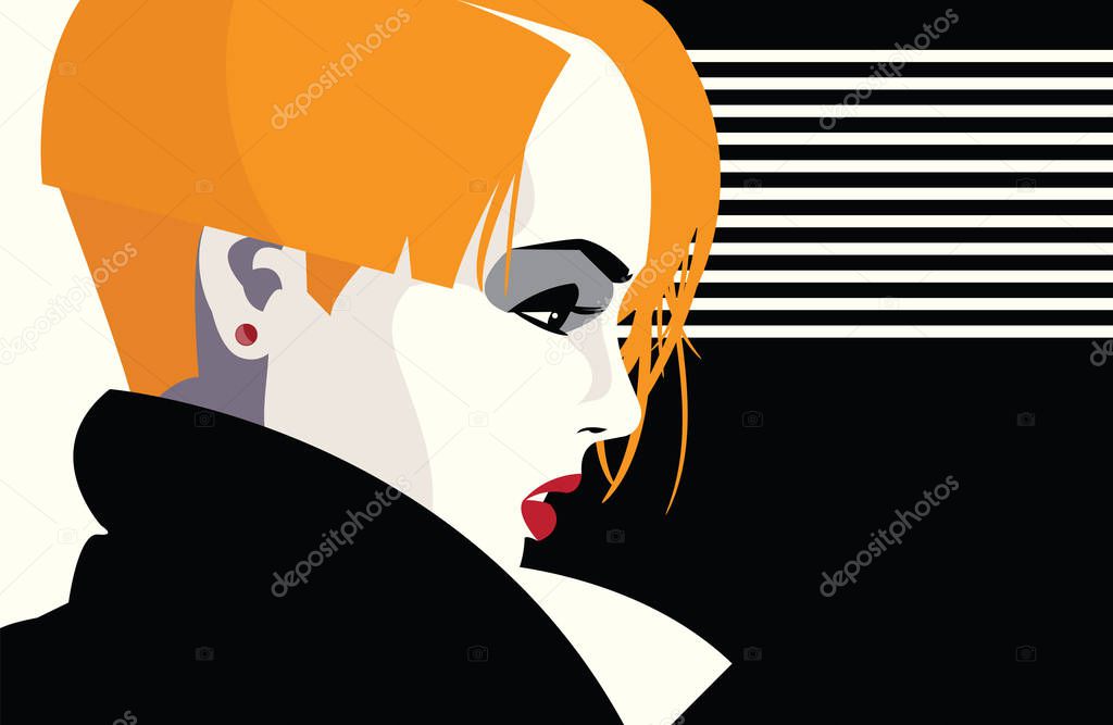 Fashion woman in style pop art. Vector illustration