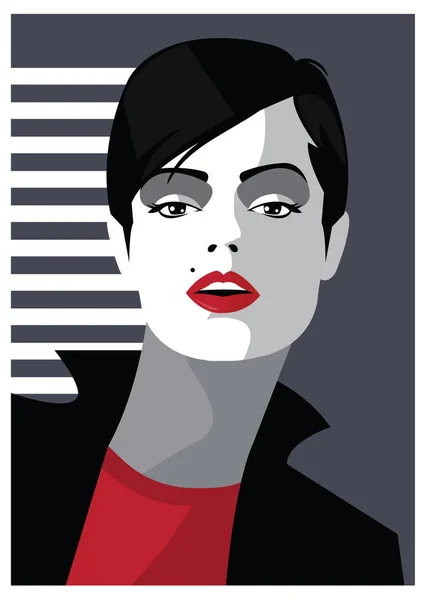 Mujer de moda en estilo Pop art. Ilustración vectorial — Vector de stock