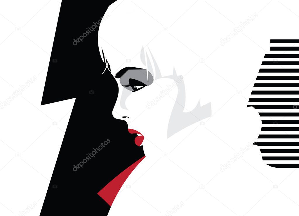 Fashion woman in style pop art. Vector illustration