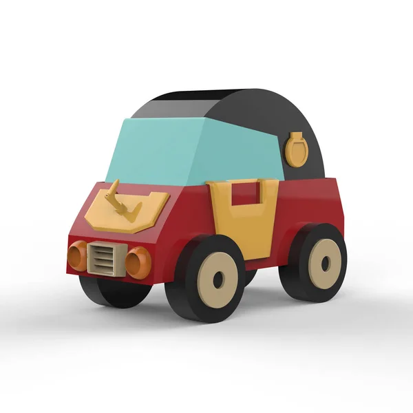 Cartoon-Illustration von Retro-Auto. 3D-Illustration — Stockfoto