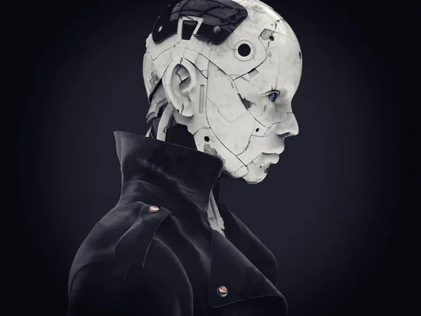 Ilustracja 3D. Cyborg stylowe kobiety. — Zdjęcie stockowe