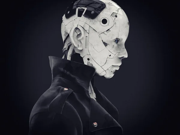 Ilustração 3D. O cyborg elegante a mulher . — Fotografia de Stock