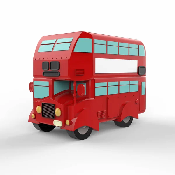 Fashion london doubledecker red bus. 3d render — Stock Photo, Image