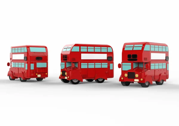 Mode London Doppeldecker roter Bus. 3D-Darstellung — Stockfoto