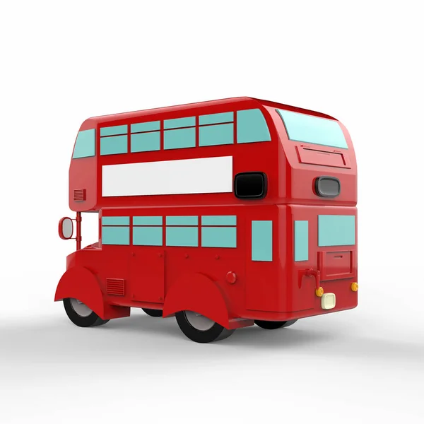 Moda Londra doubledecker kırmızı otobüs. 3D render — Stok fotoğraf