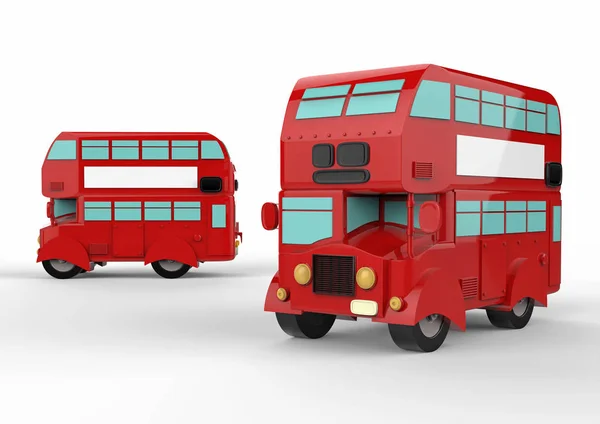 Moda londres double-decker ônibus vermelho. Renderização 3d — Fotografia de Stock