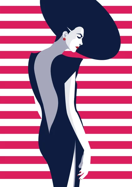 Fashion woman in style pop art. — Stock Vector